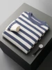 CHICUU Autumn Winter Men's O-neck Striped Wool Pullover Basic Casual Long Sleeve Cashmere Sweater 100% Merino Wool Knitwear Tops 4