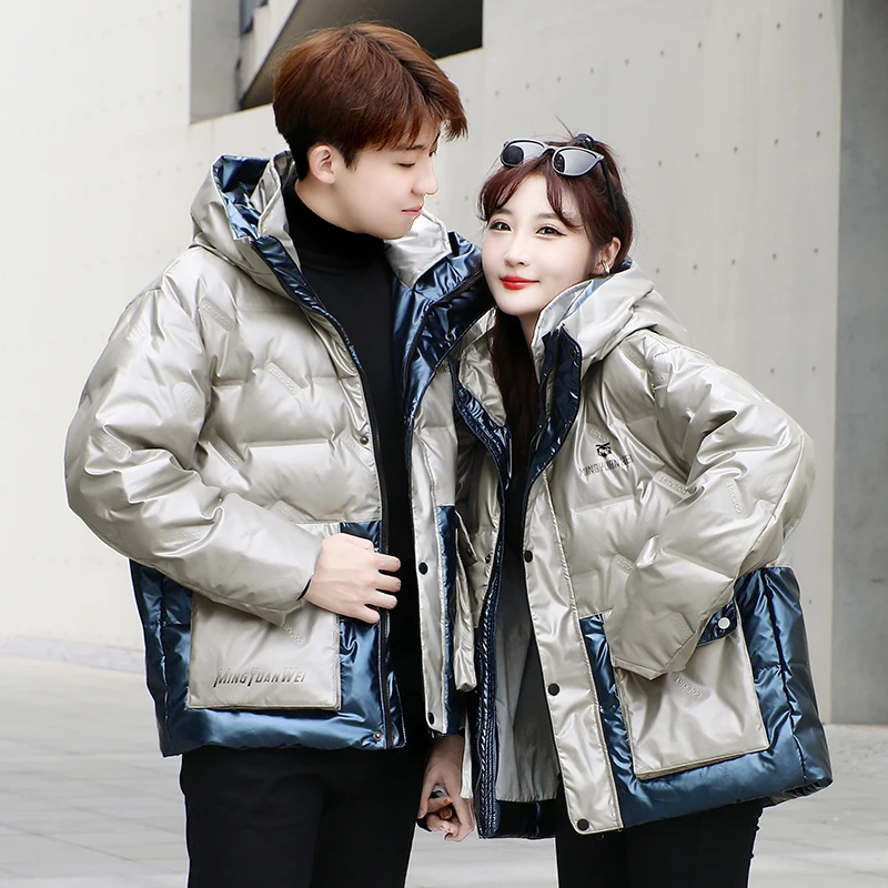

Winter Down Jacket Men Short Hooded Casual Cargo Parkas Padded Down Coat Man Fluffy Jacket Women Feather Jacket Lovers Clothes
