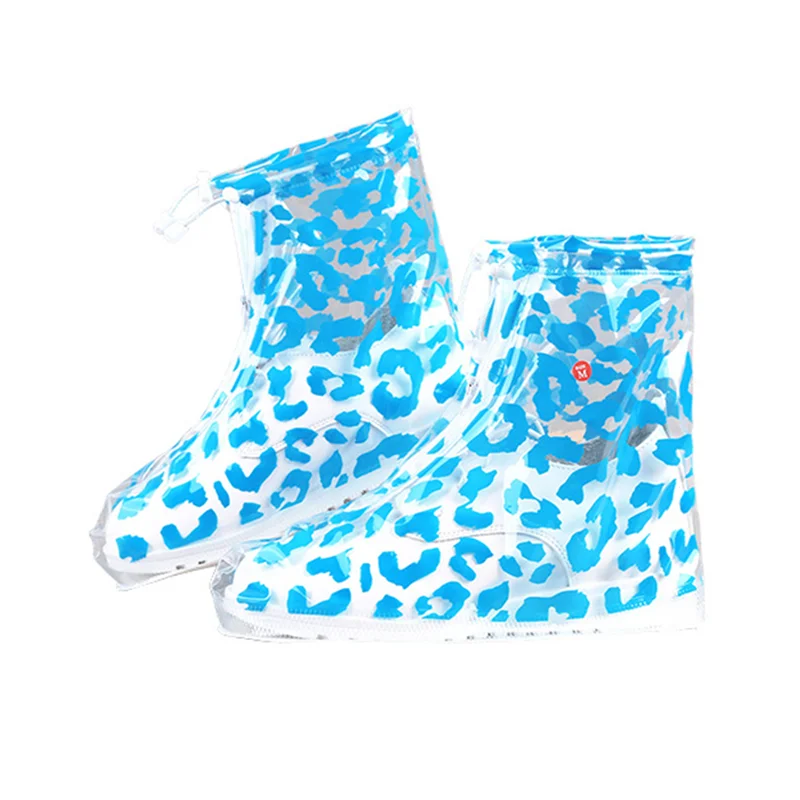 Women Outdoor Waterproof Shoe Cover Slip-resistant Zipper Rain Boots Overshoes Waterproof Non-slip Wear-resistant Rain Boots