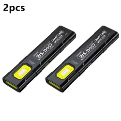Rechargeable LED Keychain Flashlight - Portable Mini Torch with Magnet (Black)
