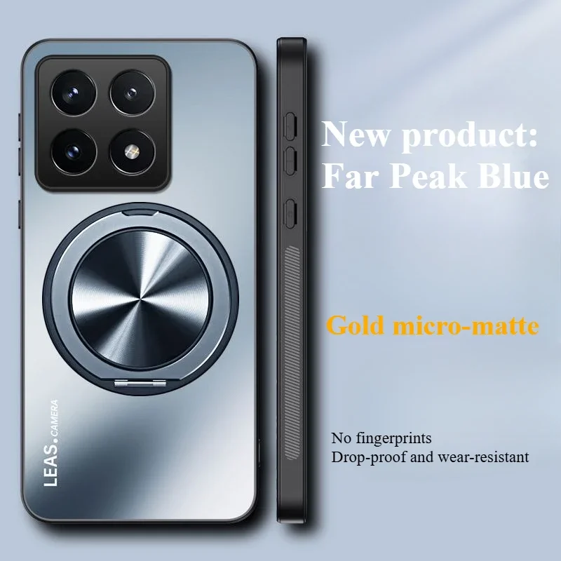 Luxury Acrylic Matte Skin-Friendly Shockproof Bumper Case with Bracket Back Cover