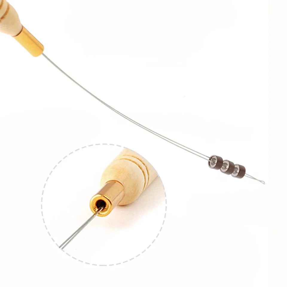 Hair Extensions Tool Micro Rings Loop Tool Threader Pulling Needle For Human Hair Feather Extension
