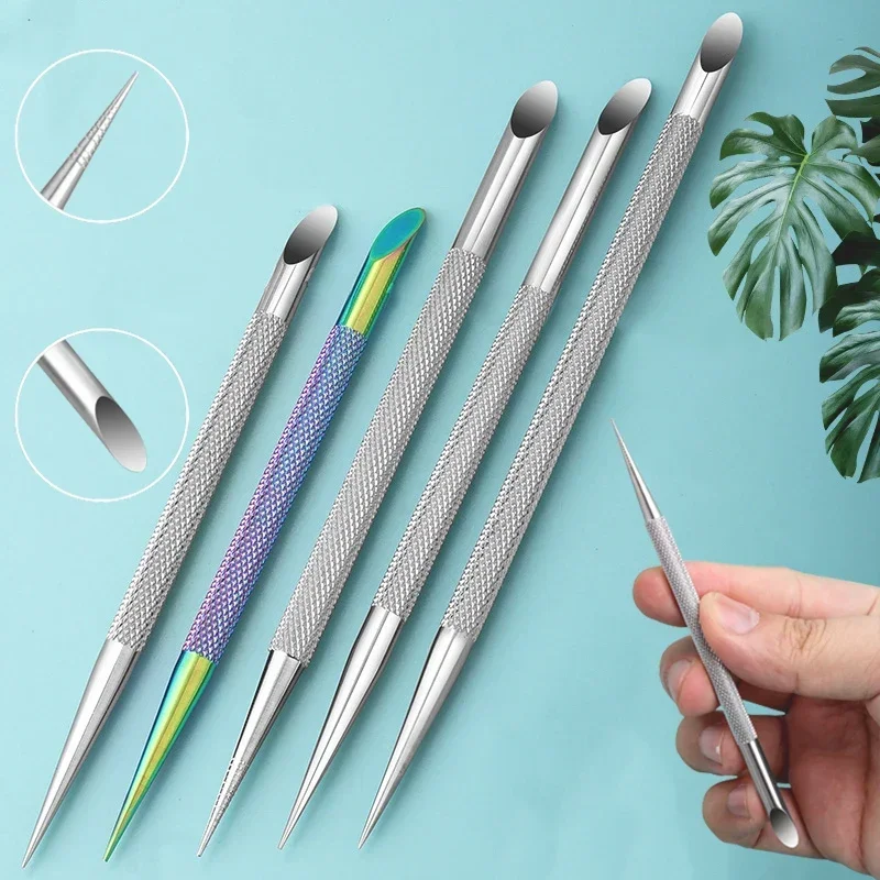 1/4Pc In Acciaio Inox Doppia Testa Spingipelle Per Manicure 2023 - Foto 11