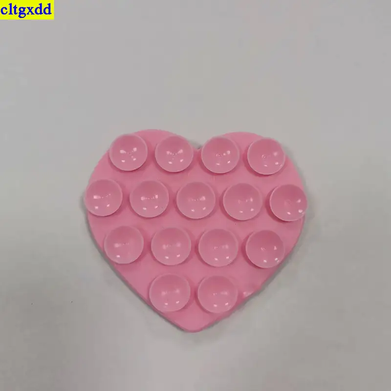 cltgxdd 1piece heart-shaped double-sided suction cup silicone phone holder with 15 suction cups, powerful selfie function - Image 13