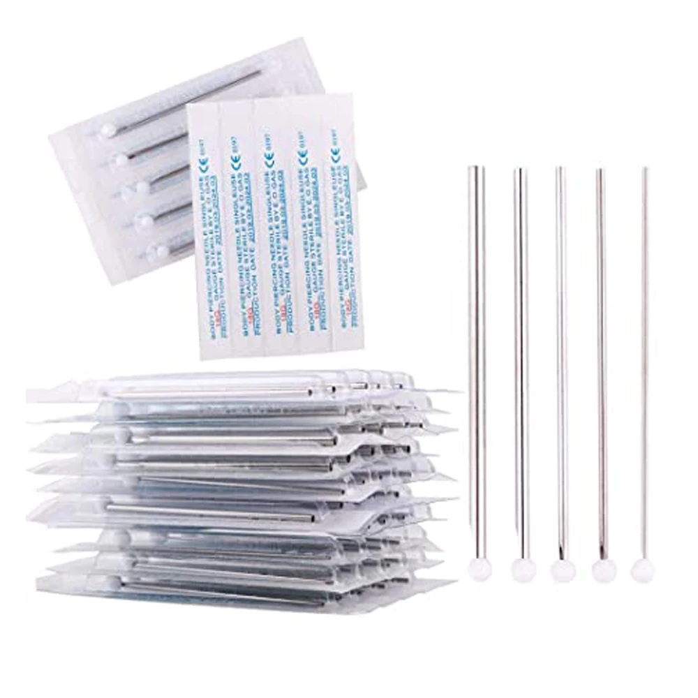 75in1 Piercing Kit Stainless Steel 14G 16G Lip Nose Tongue Body Piercing Tools