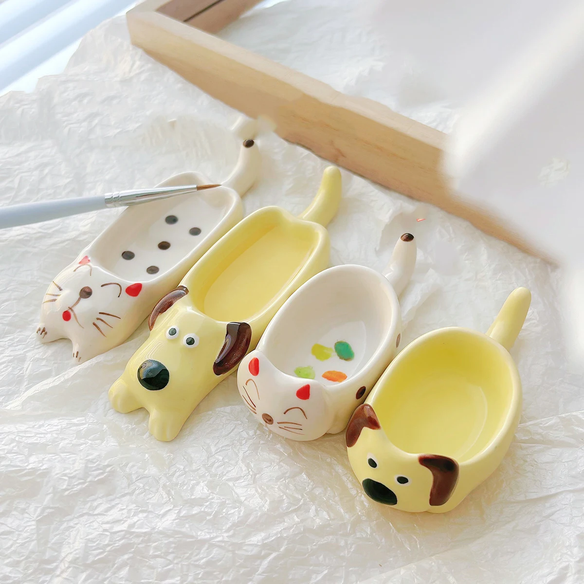 Description Picture 4 of item1PC Nail Tools Cute Ceramic Cup Palette Cleaner Cup Nail Pen Holder Cute Cartoon Nail Pen Wash Tray Clean Cup Nail Brush Holder