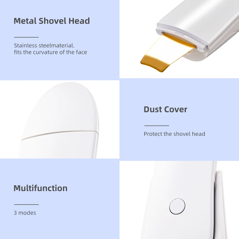 LESEN Ultrasonic washing machine Scrubber Face Cleaning Peeling Shovel Facial Pore Cleaner Blackhead Removal Cuticle removal