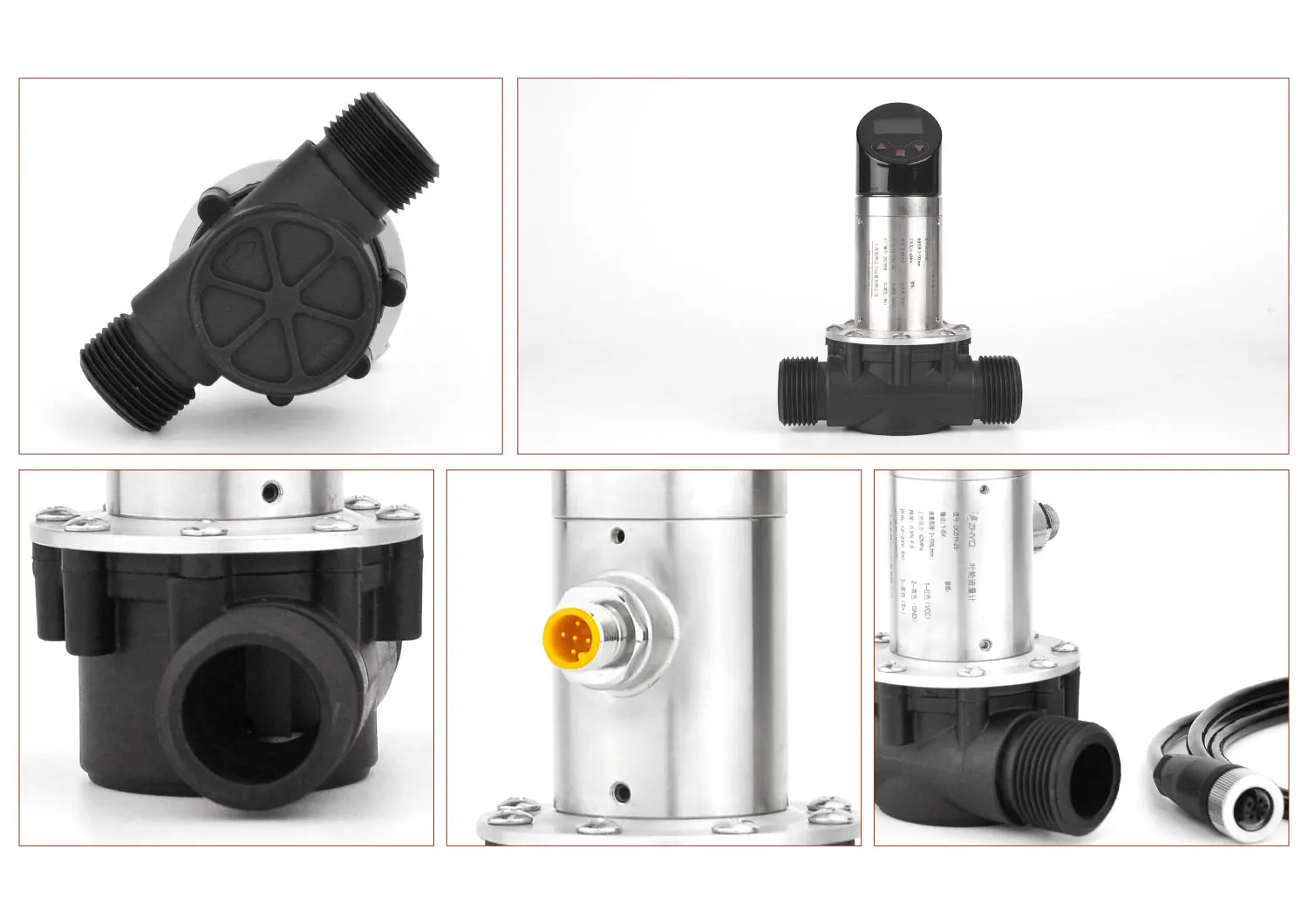 나사산 장착 임펠러 터빈 유량계 유량 센서 OEM SS304 (공기, 가스, 액체, 물, 오일용)