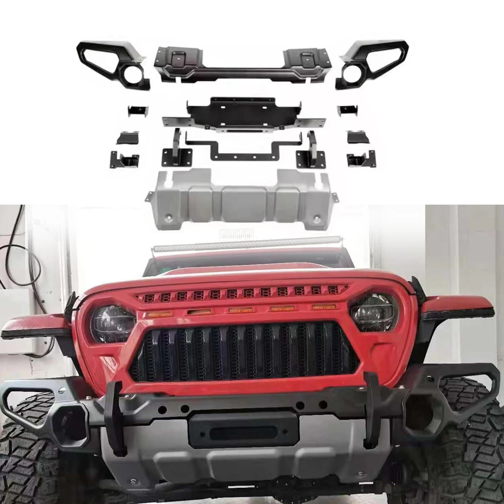 SXMA JL1229 FRONT BUMPER Car Bumper Offroad 4x4 Auto Accessories Steel Front Bumper For Jeep Wrangler JL 18+