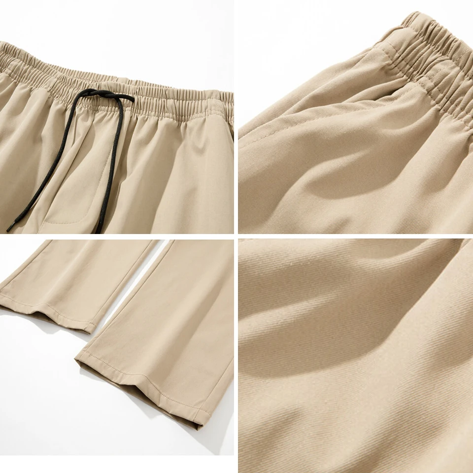 Wide Leg Pants Men Casual Pants Loose Straight Wide Leg Pants Retro Streetwear Skateboard Neutral Trousers Solid Color