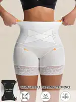 1 pièce Culotte gainante sans couture taille haute, effet amincissant et de contrôle du ventre, gaine sculptante 2