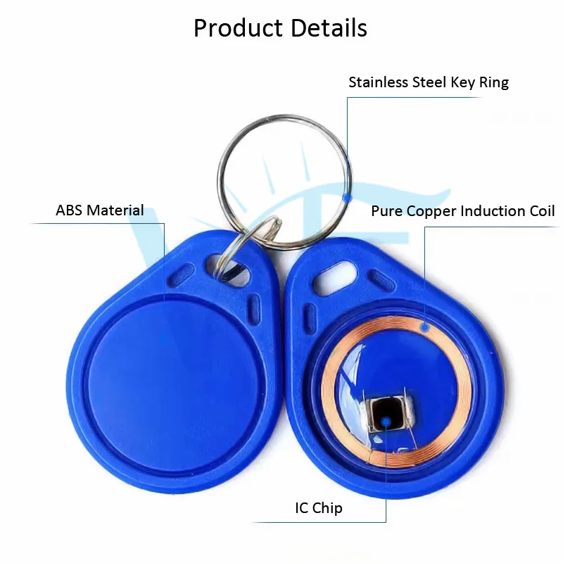 13.56MHz IC M1 Keyfobs Tags Access Control Key Finder Card Token Attendance Management Keychain Non-copy Fast Unlock 20PCS/Lot