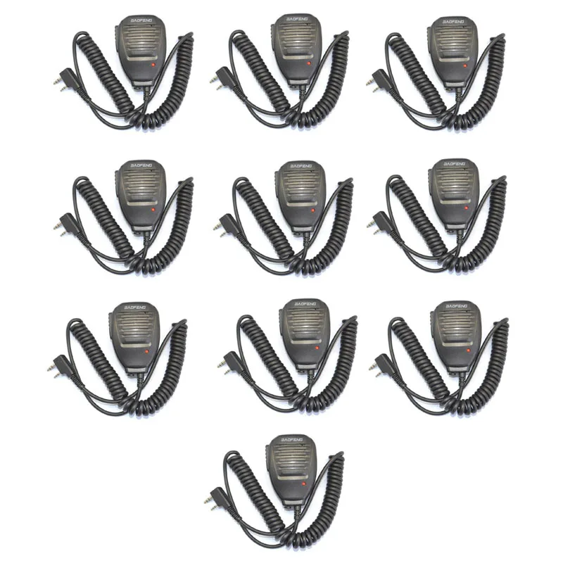 10PCS Baofeng UV-5R Handheld Radio PTT Mic Microphone Speaker for UV-5RA UV-5RE UV-3R UV-82 UV-8D BF-888S Kenwood Walkie Talkie lot 10pcs 8in1 usb programming cable 8 in 1 for baofeng uv5r motorola icom kenwood yaesu handheld mobile radio walkie talkie