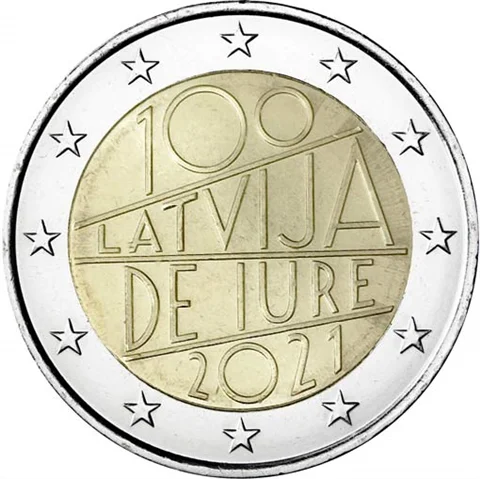 Lettonia Nel 2021 La Repubblica Di Lettonia È Stata Basata In Moneta Commemorativa 2 Euro E Unc Nuovo Di Zecca
