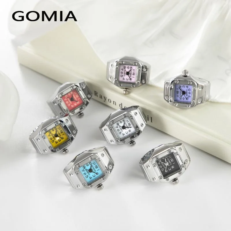 RingWatchClockElasticStretchyMetalBandQuartzWatchesforMen