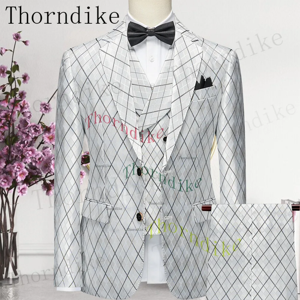 Thorndike Spring Men's Suit Foreign Trade Wedding Dress Jacket+Pants+Vest