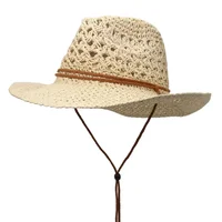 Vintage Western Cowboy Sun Hat Men Women Straw Hat Outdoor Travel  Ethnic Style Gift UV Protection Cap Chapeau Beach Hat - Image 2