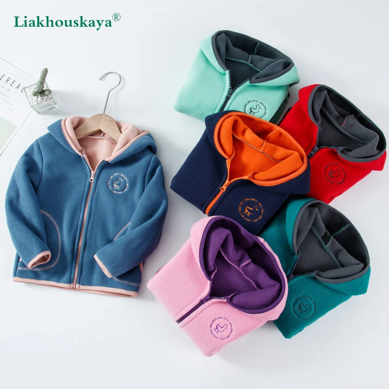 Size 100-160cm Spring Autumn Children Coat Fleece Jacket Warm Hoodies Korean Kids Hoodie Thicken Sweatshirt Children'S Clothing