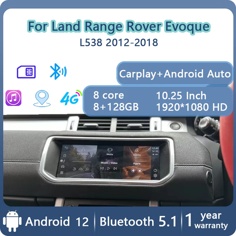 

10.25"For Land Range Rover Evoque L538 2012-2018 Android HD Touch Screen Car Radio Multimedia Player Auto Stereo Carplay 4G WIFI