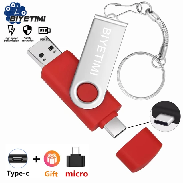 Biyetimi – clé Usb type-c OTG, support à mémoire de 32gb 64gb 128GB,  lecteur flash pour PC, téléphone portable, cadeau - AliExpress