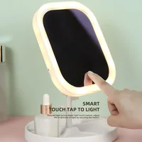 LED vanity mirror intelligent adjustable three-color light vanity mirror desktop fill light mirror one touch charging model 2