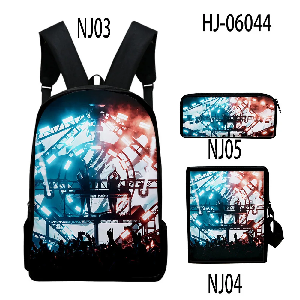 Popular Cool SLANDER 3D Print 3pcs/Set pupil School Bags Laptop Daypack Backpack Inclined shoulder bag Pencil Case