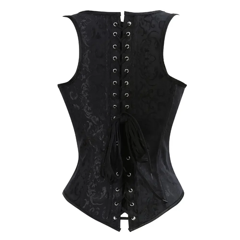 Vintage Corset Woman Gothic Bustier Embroidered Straps Underbust Dress Set Evening Party Costume Waist Trainer Shapewear Outfits