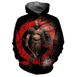 Popular Kratos God Of War 3d Print Hoodie Fashion Video Game Pattern Sweatshirt Casual Cool Autumn Men's Long Sleeves Hoodies