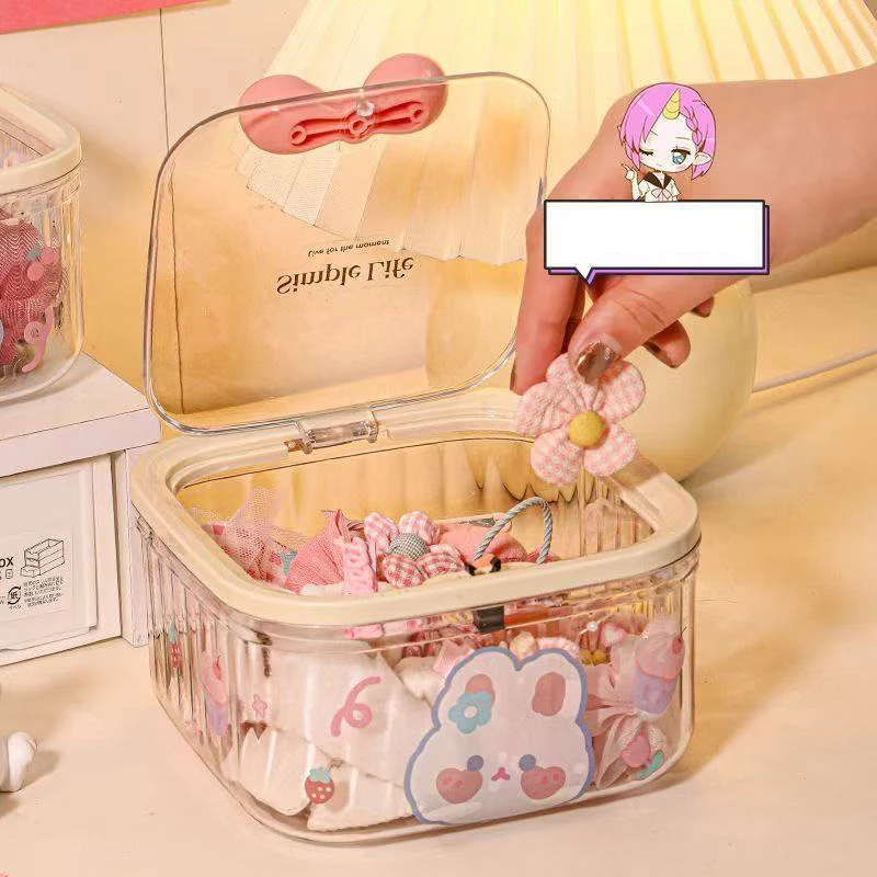 투명 액세서리 정리함 다용도 수납함 머리끈 보석류 욕실 데스크탑 수납 정리함..