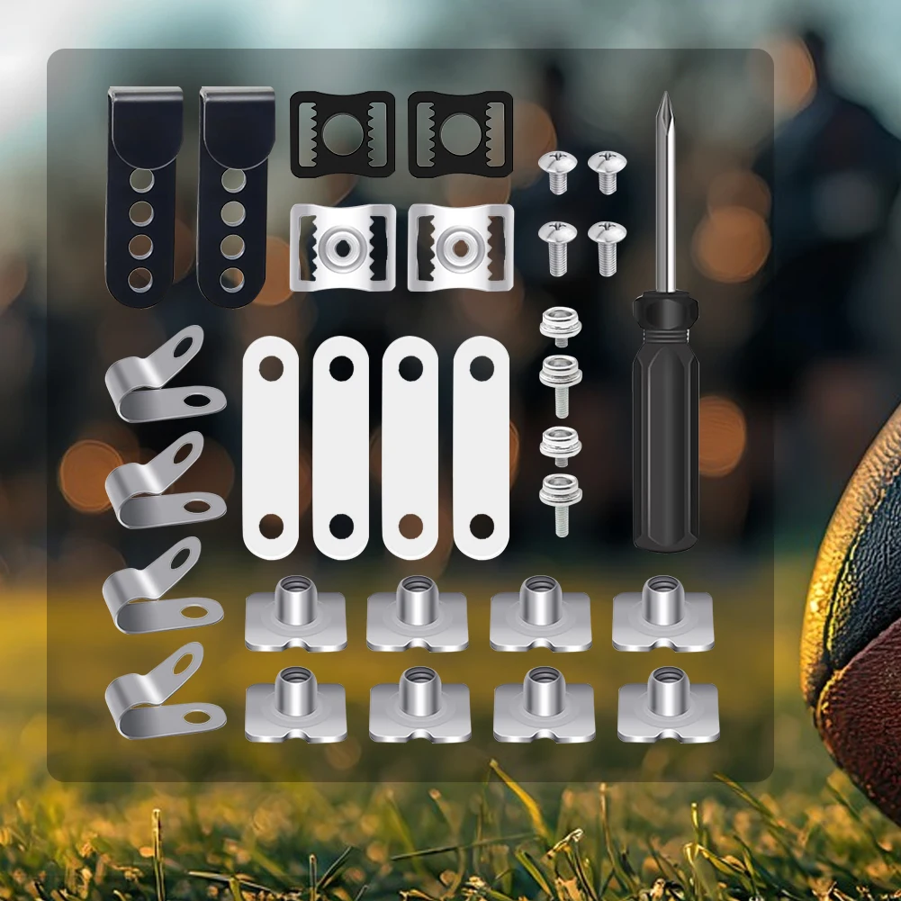 Ice Hockey Helmet Repair Accessory 31PCS/SET Football Helmet Repair Kit Screwdriver Visor Clip Chin Strap Adapter Screw Nut