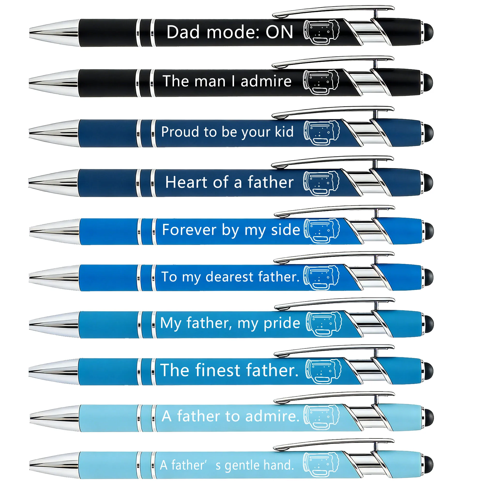 Deluxe Metal Touchscreen Ballpoint Pens - Father's Day Edition, Phrase-Activated Set.