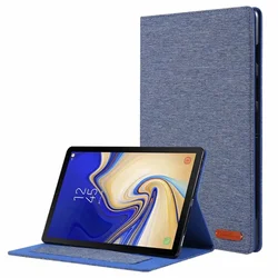 Soft Fabric Flip Stand Tablet Case - Premium Cover for Galaxy Tab S5e (Blue)