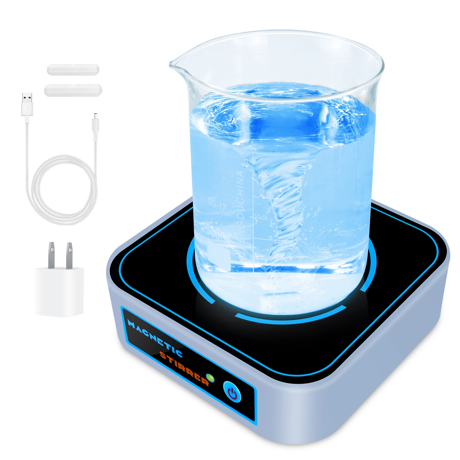 Magnetic Stirrer Mini Magnetic Stir Plate with 2 Pcs Stir Bars 3000RPM Stirrer Mixer Lab Stirrers Brushless DC Motor magnetic stirrer electric stirrer