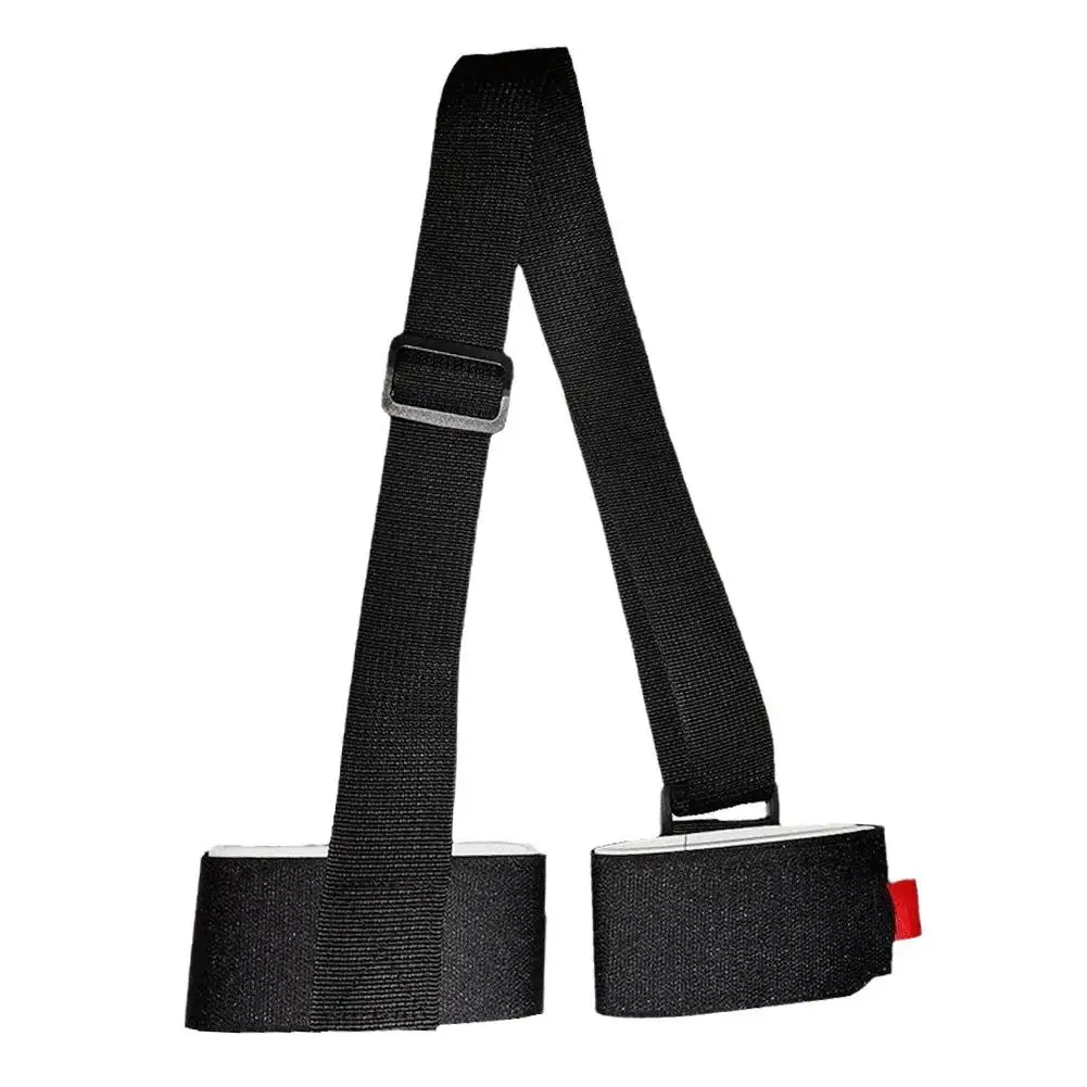 Black Nylon Adjustable Ski Handle Strap Bag Skiing Bag Straps Lash Hand Adjustable Pole Shoulder Hook Loop Q9k3