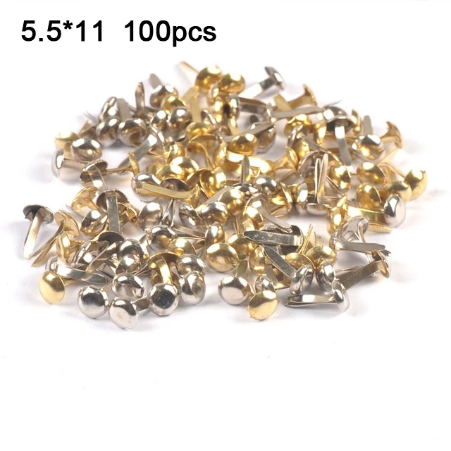 100pcs/lot 4.5*8mm Mixed Gold Silver Metal Brads Scrapbooking Embellishment Fastener DIY Decoration Paper Card Crafts C2252 scrapbooking stamps Scrapbooking & Stamps