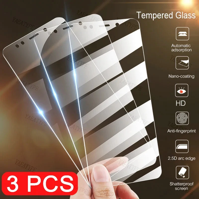 

3PCS Tempered Glass For Xiaomi Redmi Note 10 Pro Max 10S 9S 9T 8T 5G Protective Glass For Redmi Note 5 7 6 5A 4 4X Screen Glass