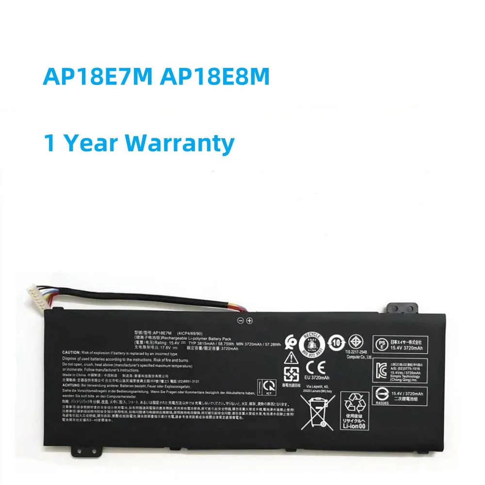 AP18E8M Laptop Battery For Acer Nitro 5 AN515-54 AN515-55 AN517-51 7 AN715-51 Aspire 7 A715-74 A715-74G Series AP18E7M