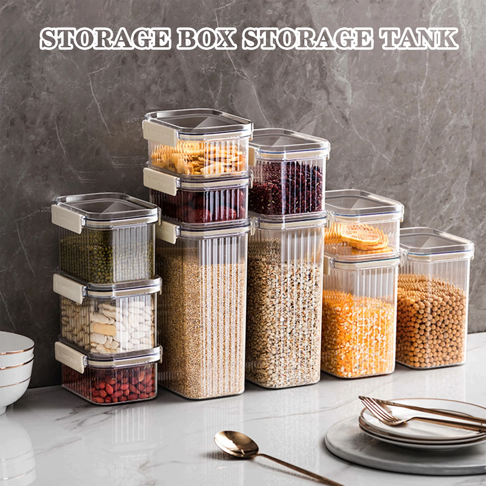 Food Storage Box Stackable Wide Mouth Grain Storage Tank Moisture-proof Dry  Food Snacks Flour Storage Container Kitchen Supplies - AliExpress