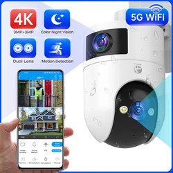 Ultra HD Outdoor Waterproof Dual Lens WiFi Security Camera with Auto Tracking and Video Surveillance - UK Plug