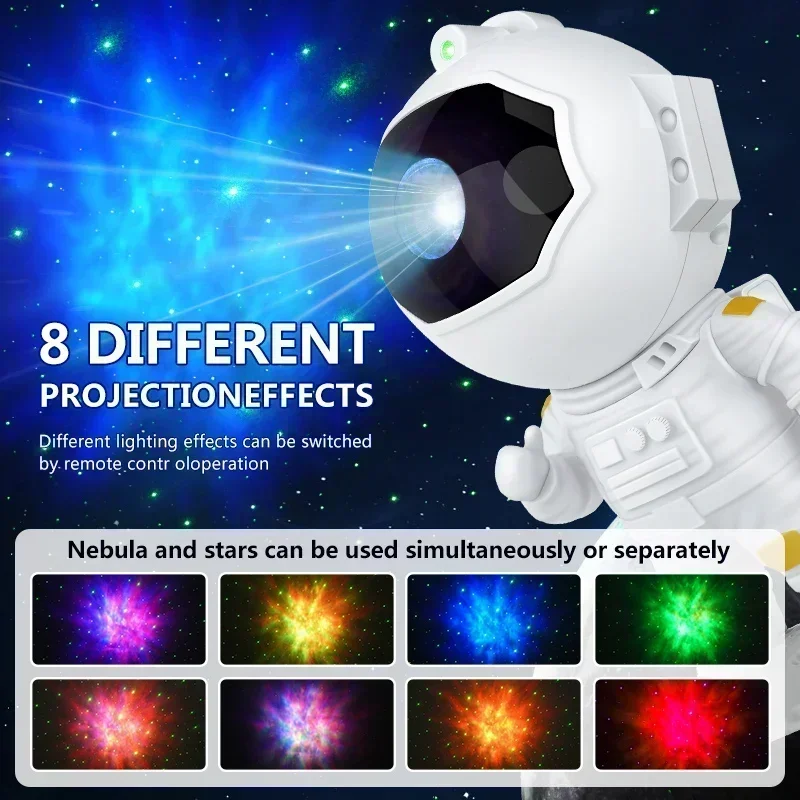 New Astronaut Galaxy Starry Projector Lamp LED Night Light Star Sky Night Lamp Bedroom Home Decorative Kids Birthday Christmas