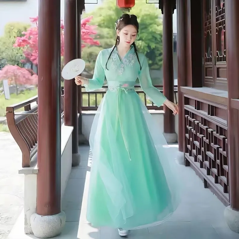 

2023 Women Chinese Hanfu Traditional Dancing Performance Outfit Costume Han Princess Clothing Oriental Tang Dynasty Fairy Dresse