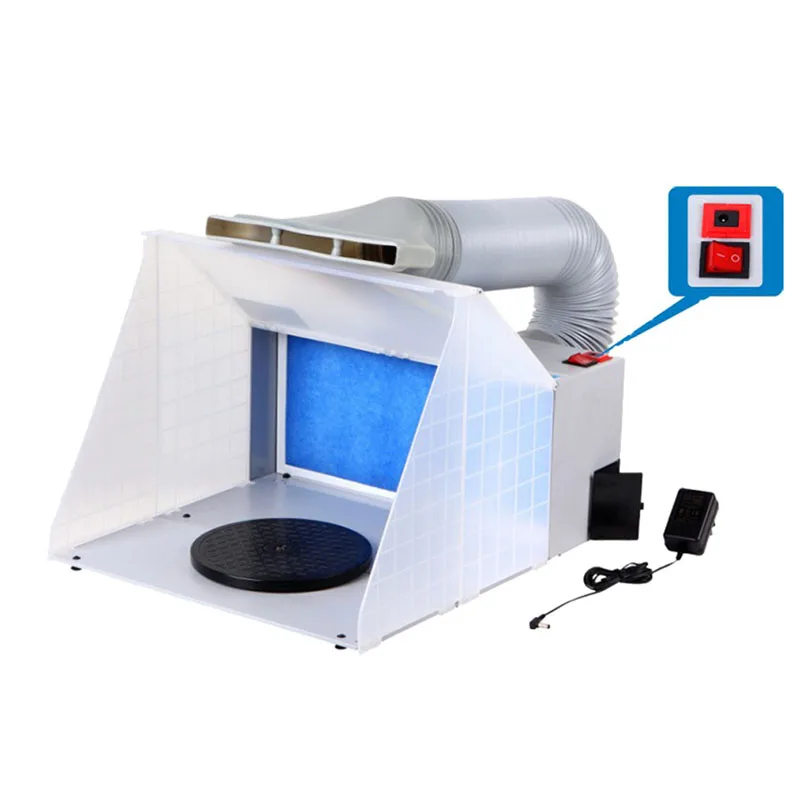 NEW NEW 25W Portable Airbrush Spray Booth Set Foldable Paint Spray Extractor Exhaust Filter For Model Hobby Crafts 100-240V