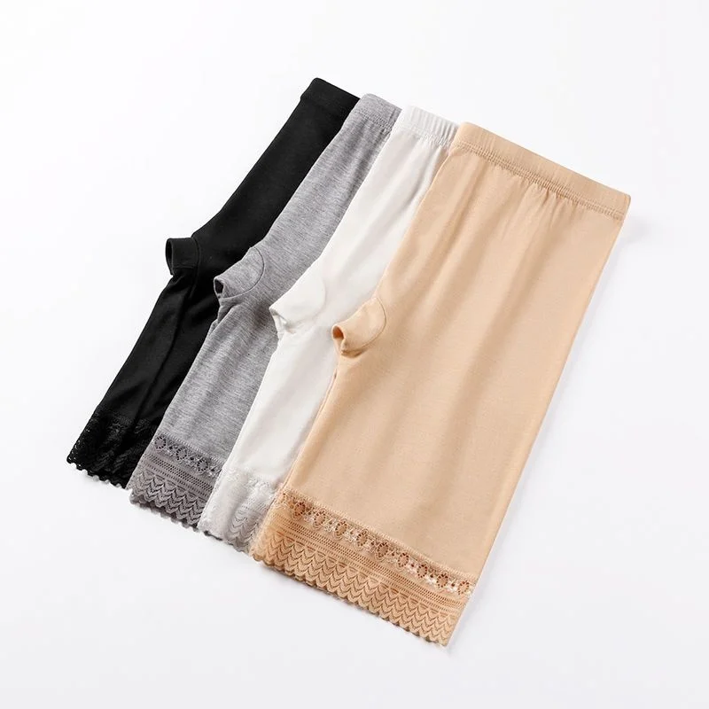 Plus Size Summer Female Panties Lace Seamless Safety Short Pants Women's High Waist Stretch Shorts Briefs Slimming Underwear safety shorts high waist shorts high waist panties seamless panties women shorts underwear