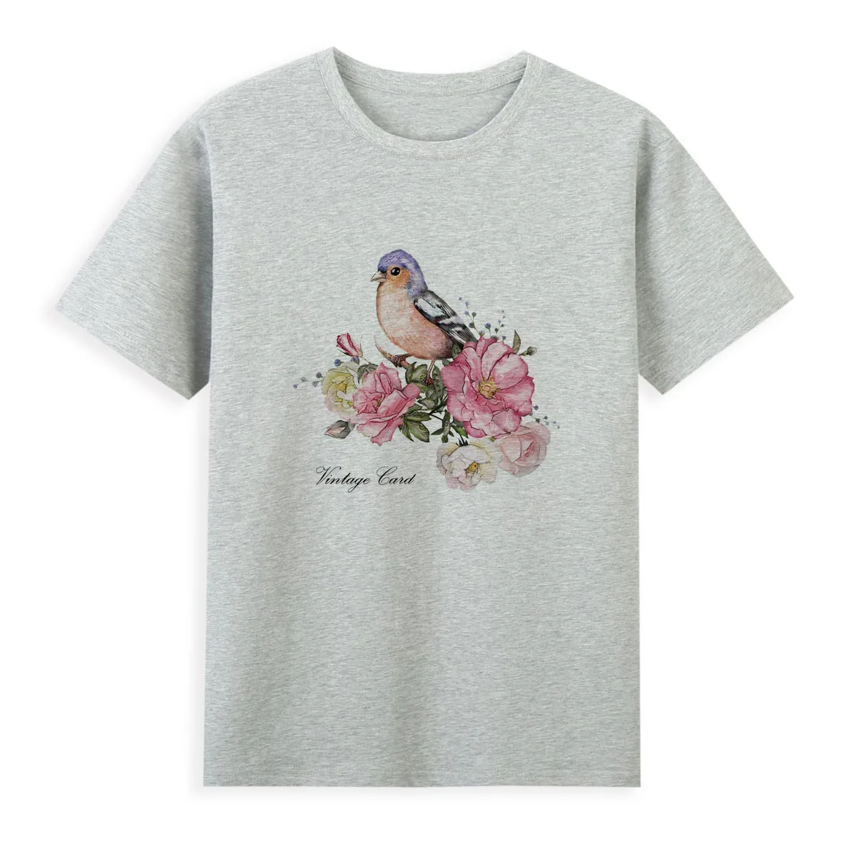 

Flower and bird series pink T-shirt New brand women's top Japanese hot casual short sleeve A1-43