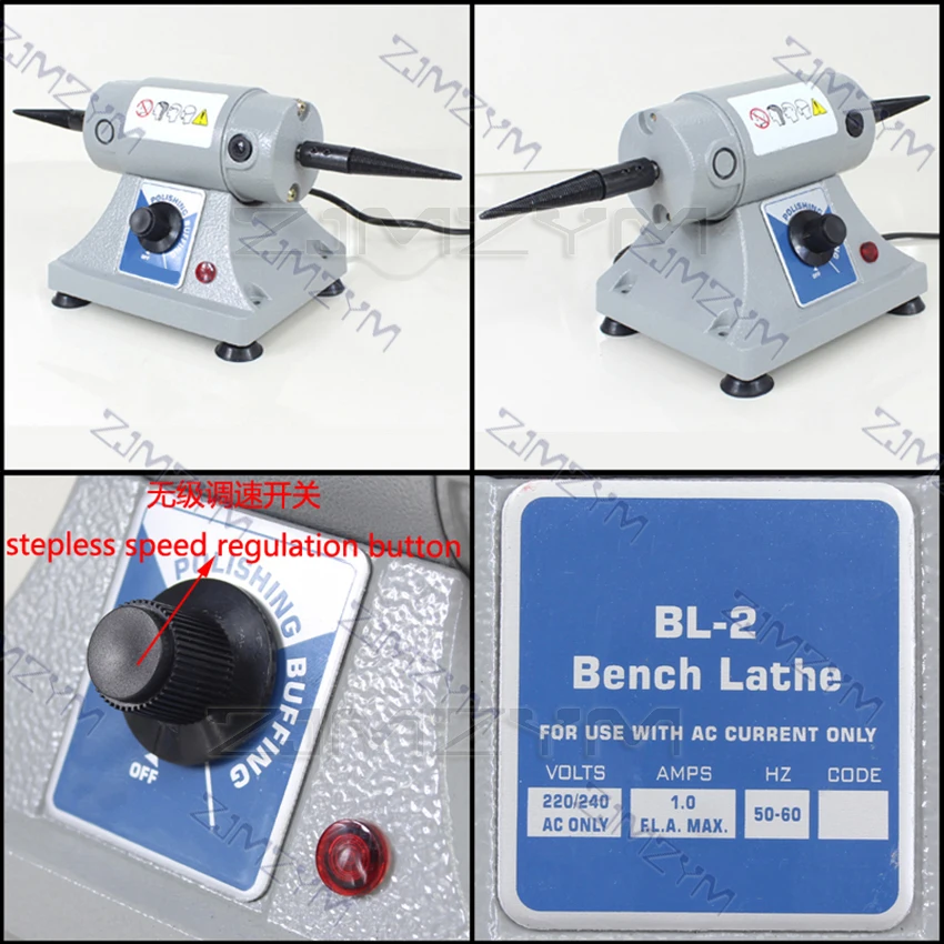 7000RPM Jewelry Polishing Machine Tabletop Polisher Double-Head Grinding Machine for DIY Jade Metal Small Power Adjustable Speed