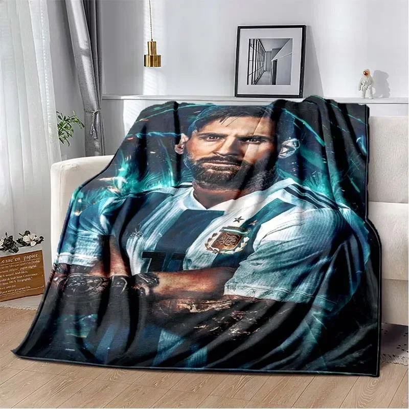 Football superstar L-Leo-Messi-i flannel adult and children's blanket sofa bed decoration blanket portable blanket gift 2