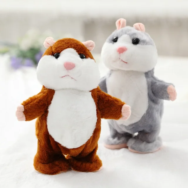 18cm Talking And Walking Hamster Toys Speak Sound Repeat Stuffed Plush Animal Electric Toys Cute Toys For Children stickers 1