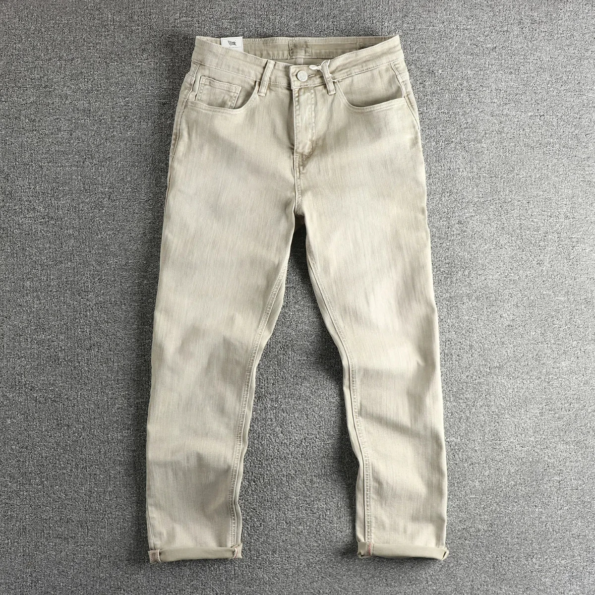 2025 Spring And Summer New American Retro High-elasticity Slub Cotton Men's Washed Straight Jeans Loose Fashion Casual Pants 6
