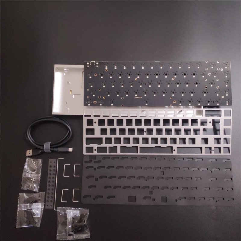 KBDFANS KIT TOFU65 RGB Hotswap, Teclado mecánico de 68 teclas, DZ65RGB