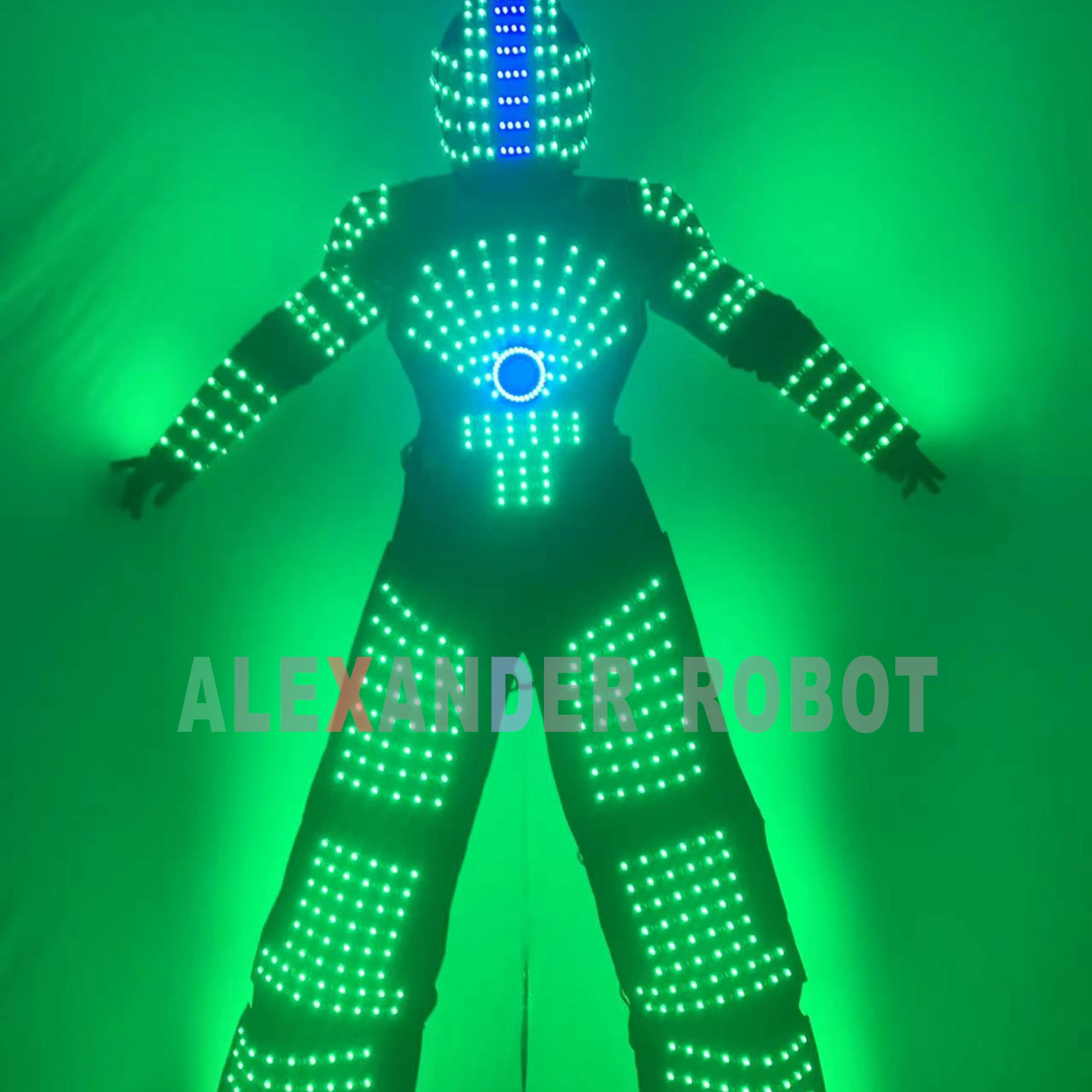 LED Suits Robot Costume LED Clothing Birthday Party Light Size Fabric Breathable Colors